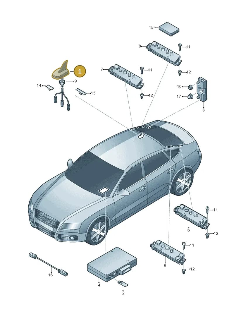 4G0035503JGRU — Audi A5 Sportback (2011-2017) diagram 724035150, position 1