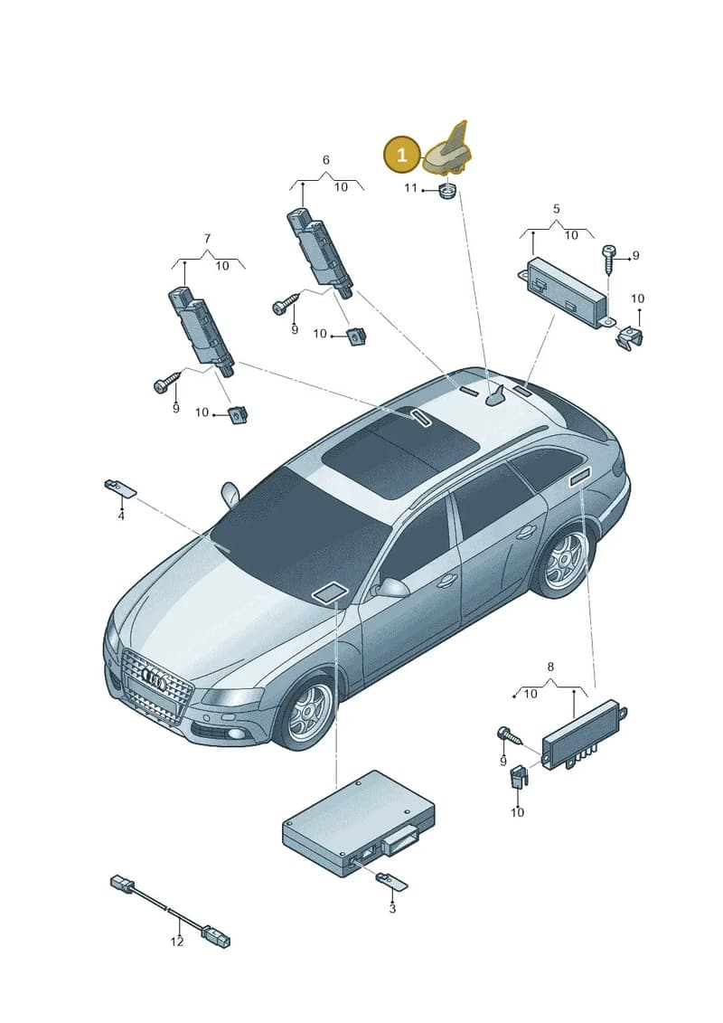 4G0035503JGRU — Audi RS4 Av. qu. 4.2 (2012-2015) diagram 736035150, position 1