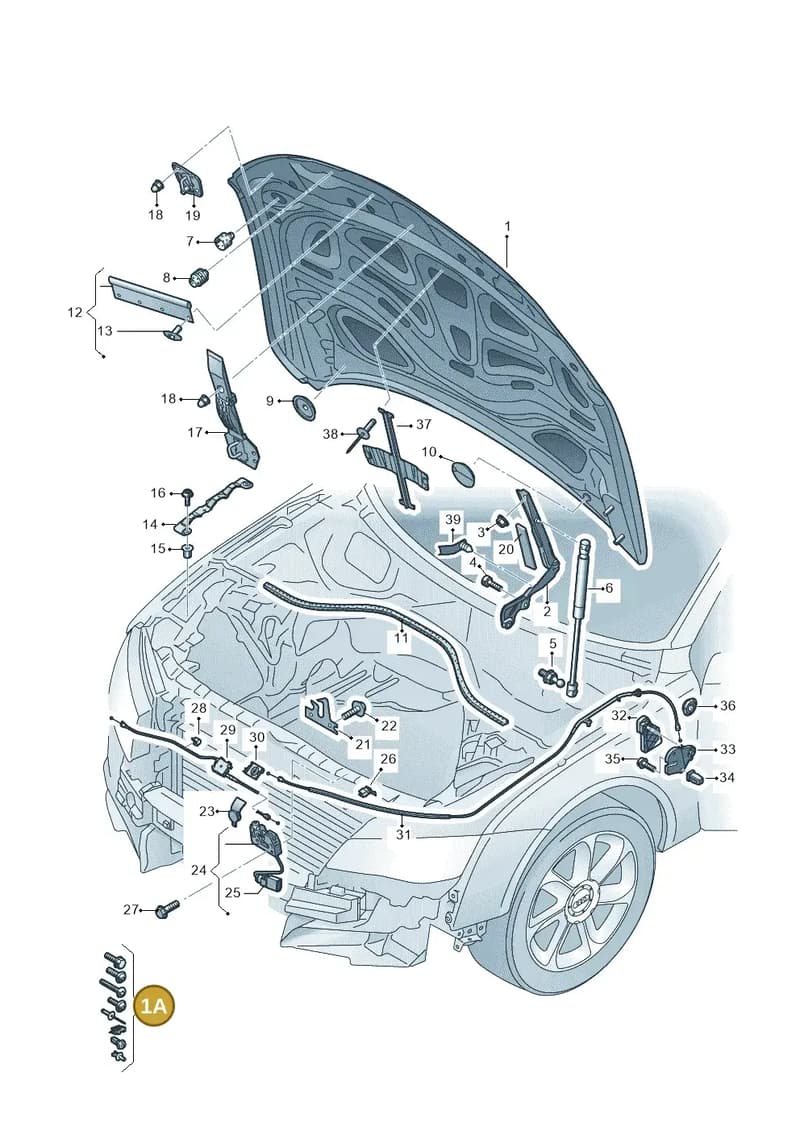 4G0098615A — Audi A7 Sportback (2014-2018) diagram 711823000, position 1A