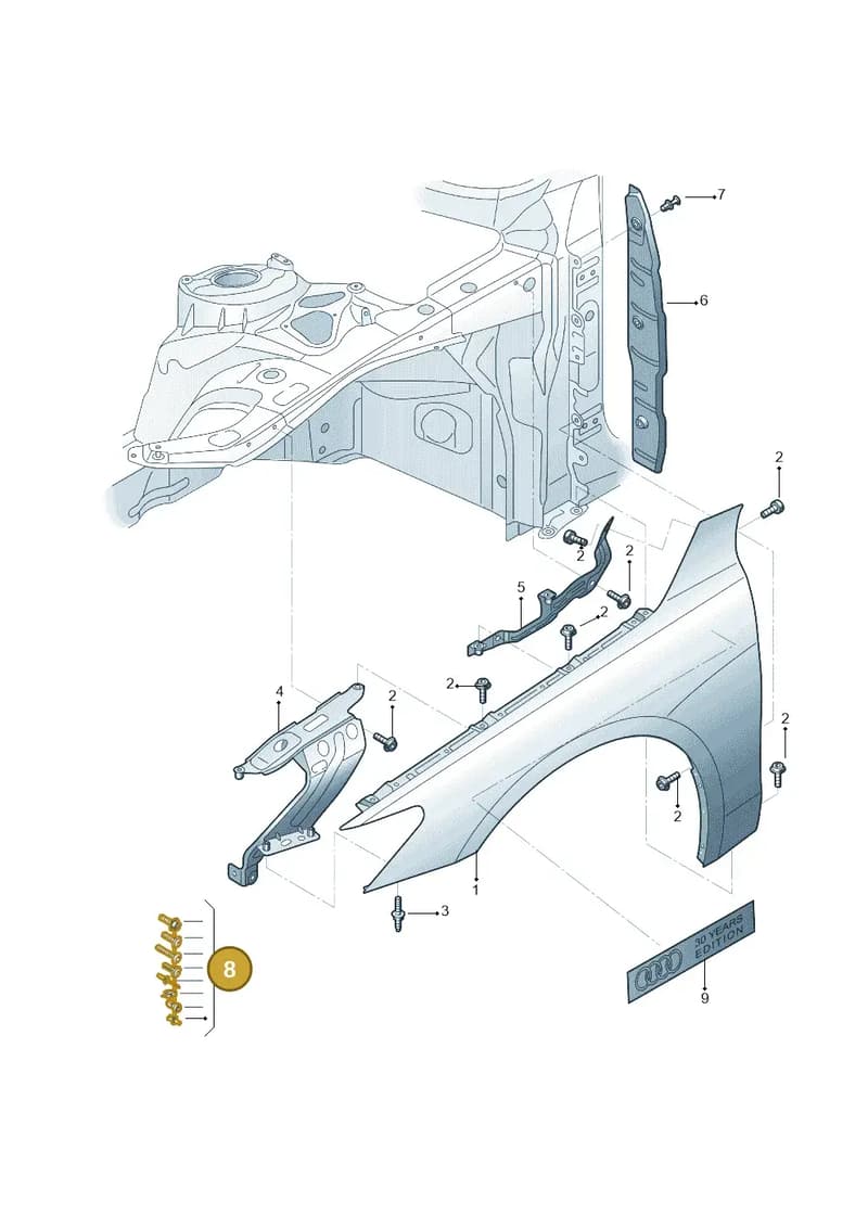 4G0098625 — Audi A6 L 2.0 (2018-) diagram 577821000, position 8