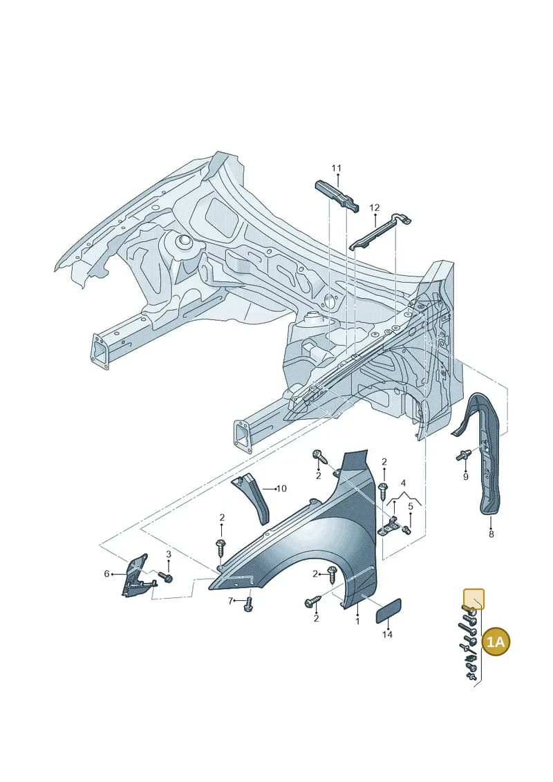 4G0098625 — Audi A7 Sportback (2010-2015) diagram 711821000, position 1A