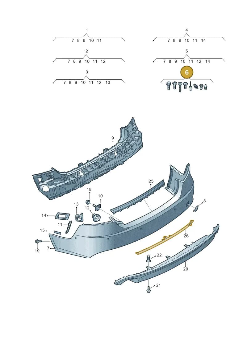 4G0098627 — Audi A7 Sportback (2010-2015) diagram 711807610, position 6
