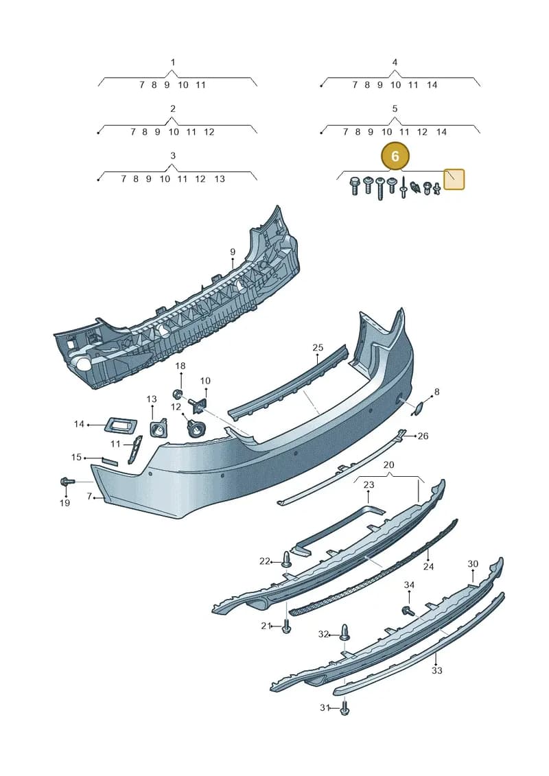 4G0098627 — Audi A7 Sportback (2010-2015) diagram 711807710, position 6