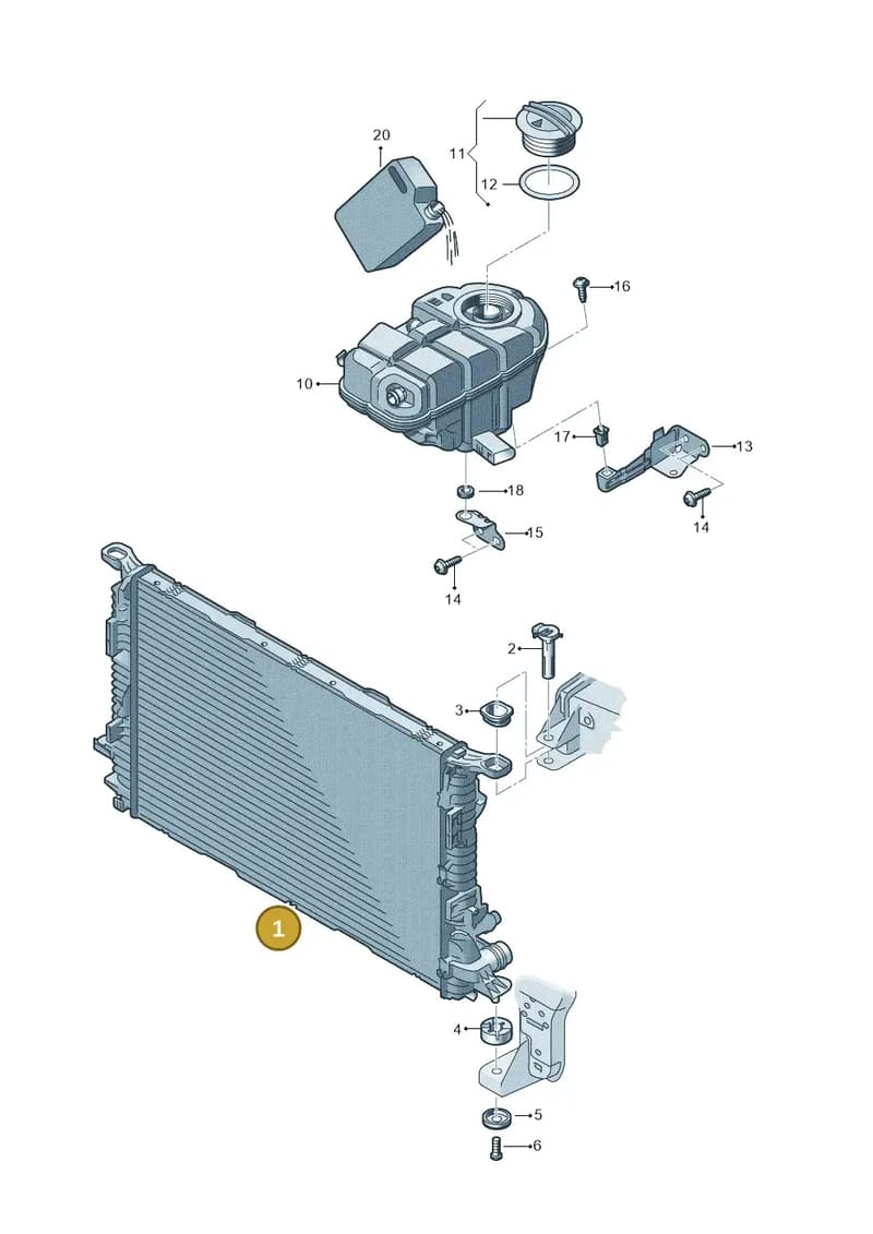 4G0121251E — Audi A7 Sportback (2014-2018) diagram 711121700, position 1