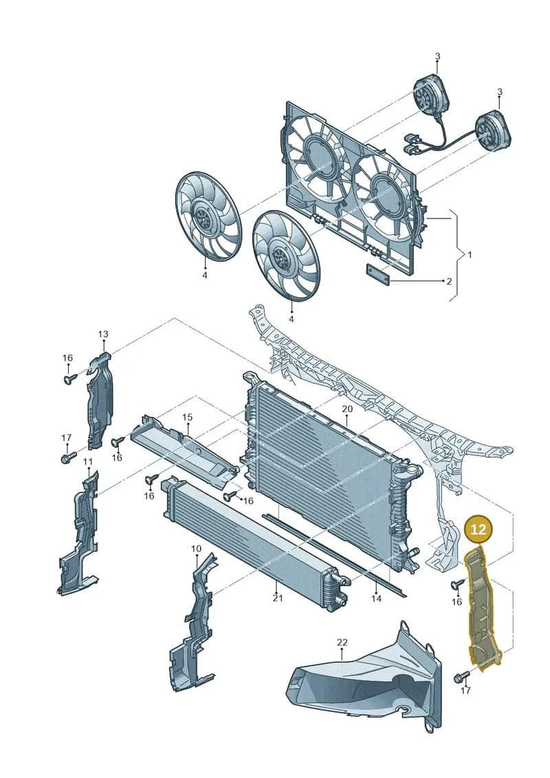 4G0121283AH — Audi A7 Sportback (2014-2018) diagram 711121940, position 12