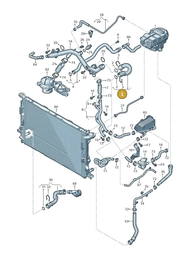 4G0122101 — Audi A7 Sportback (2014-2018) diagram 711121300, position 1