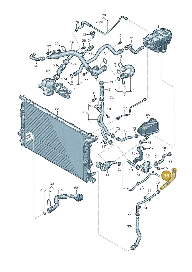 4G0122109AF — Audi A7 Sportback (2014-2018) diagram 711121300, position 36