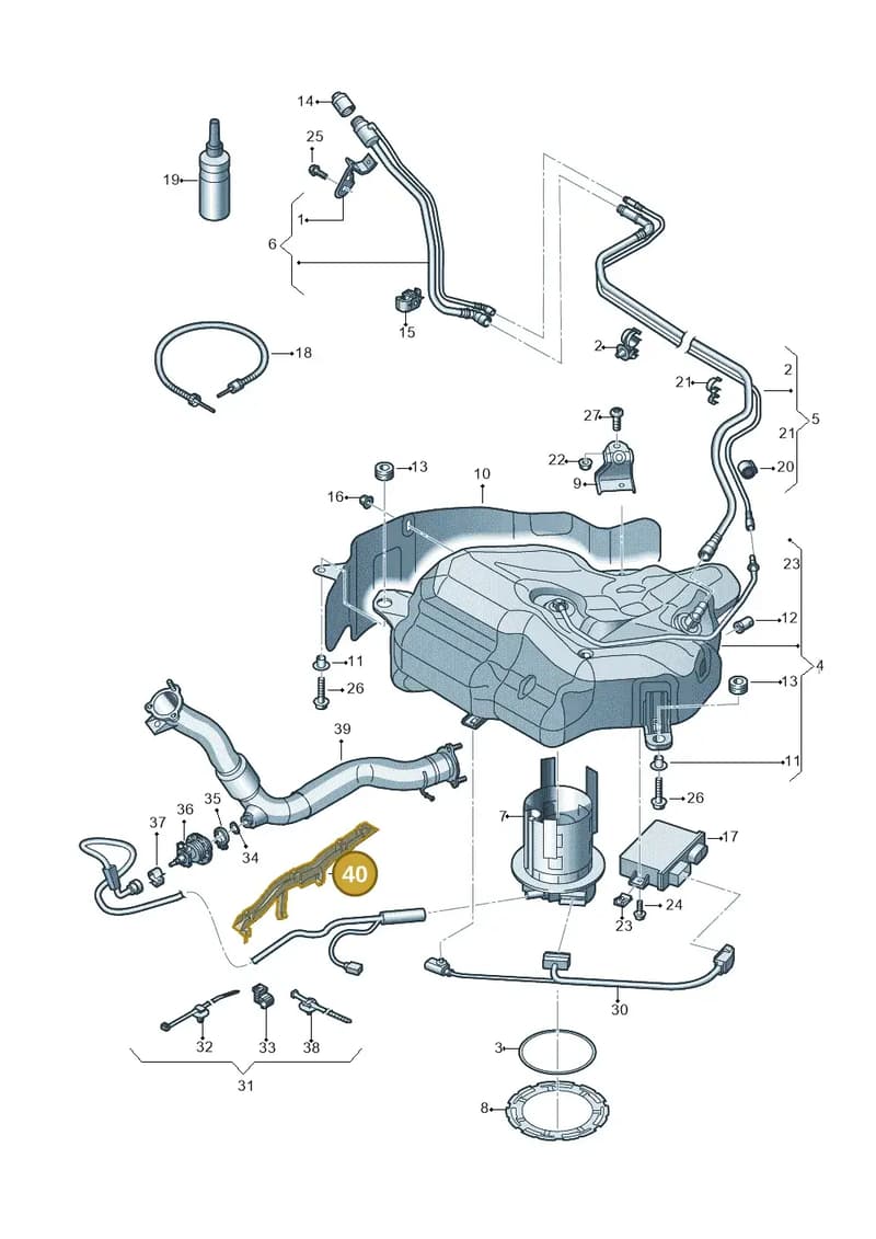 4G0131035B — Audi A7 Sportback (2014-2018) diagram 711201300, position 40