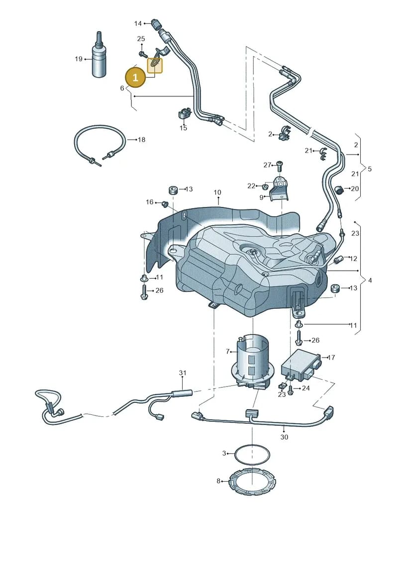 4G0131133C — Audi A7 Sportback (2014-2018) diagram 798201300, position 1