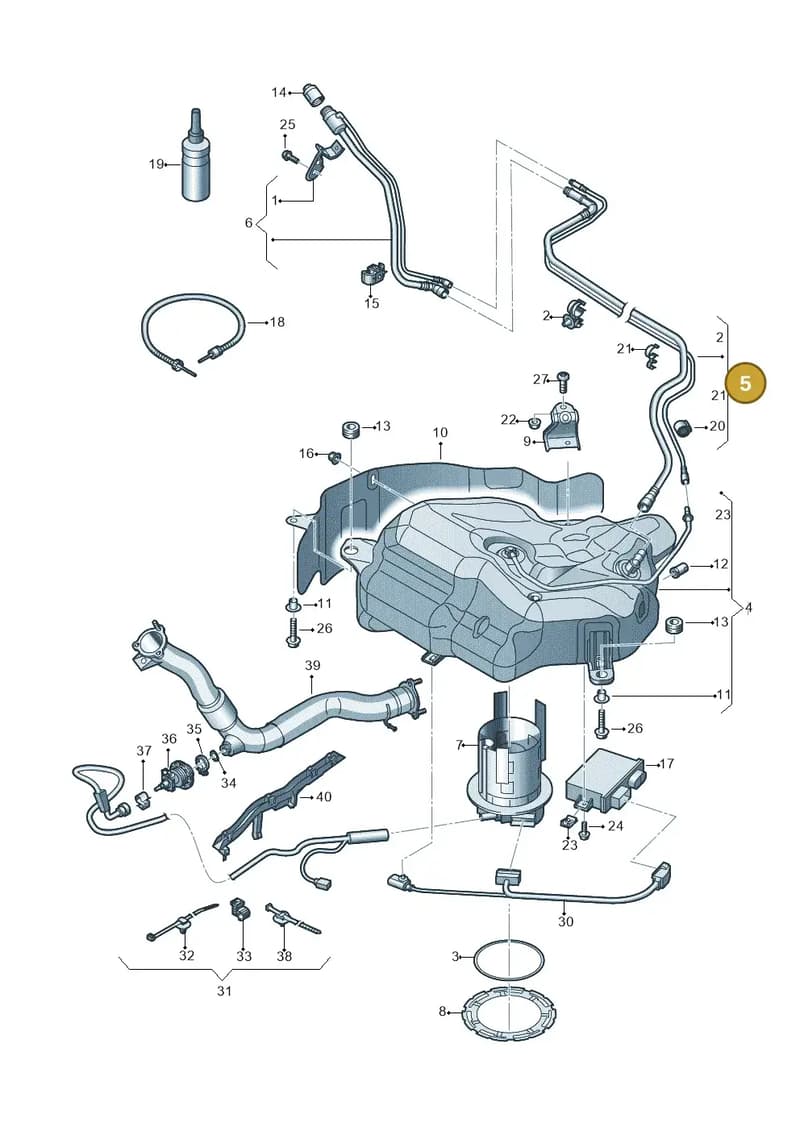 4G0131963C — Audi A7 Sportback (2014-2018) diagram 711201300, position 5