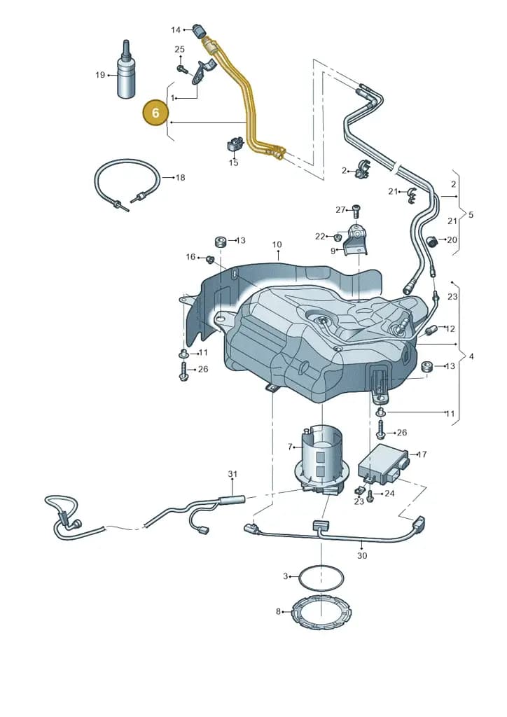 4G0131963D — Audi A7 Sportback (2014-2018) diagram 798201300, position 6