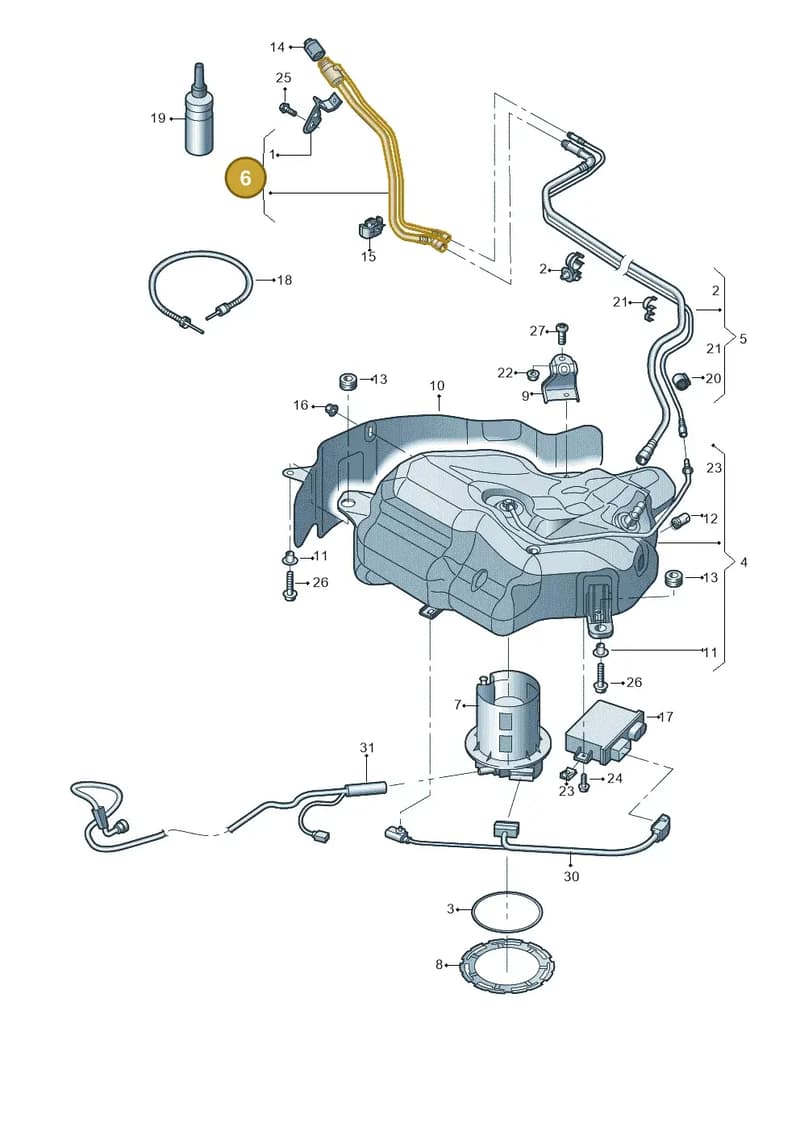 4G0131963D — Audi A7 Sportback (2014-2018) diagram 798201300, position 6