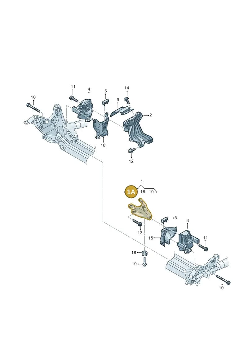 4G0199307AK — Audi A7 Sportback (2014-2018) diagram 788199100, position 1A