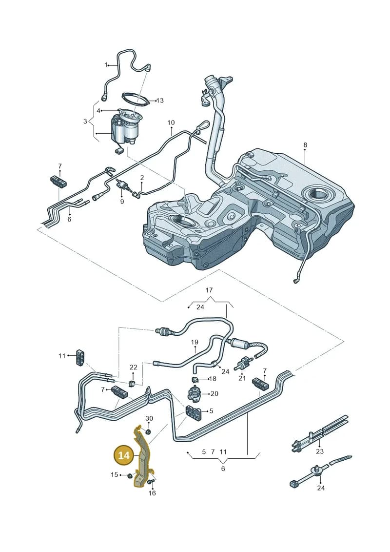 4G0201192E — Audi A6 (2014-2018) diagram 711201450, position 14