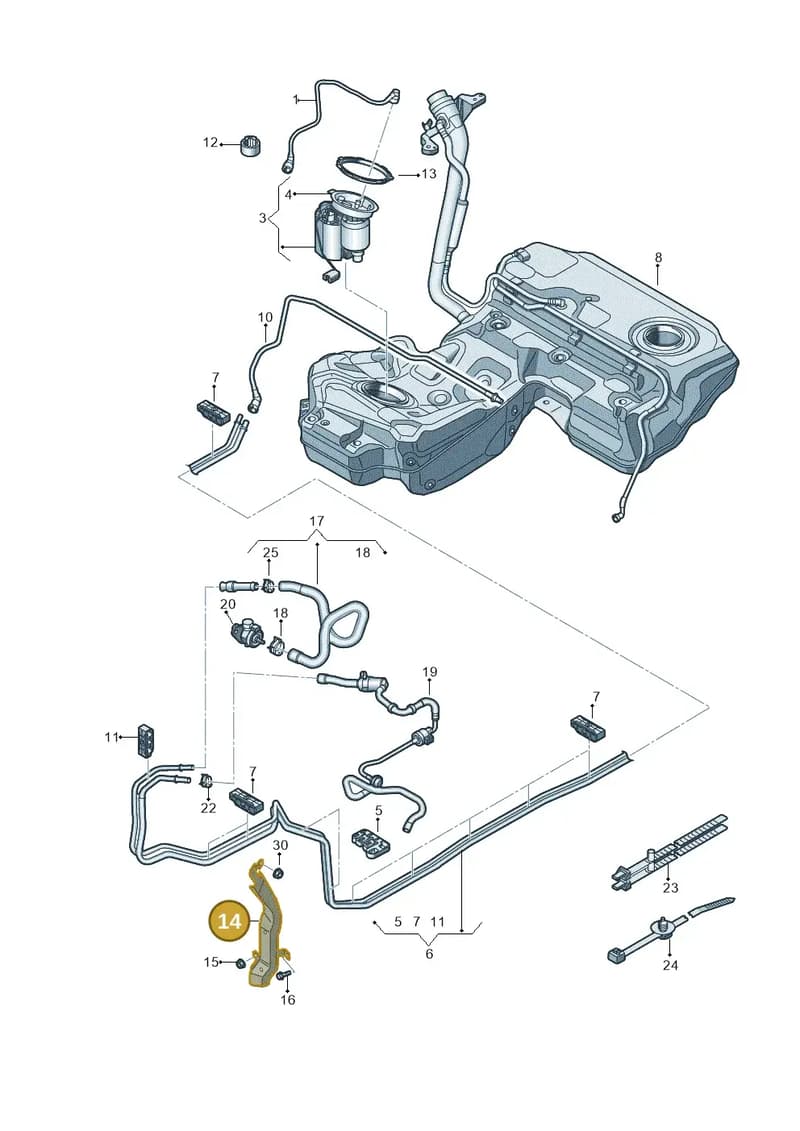 4G0201192E — Audi RS6 Avant (2013-2018) diagram 758201250, position 14