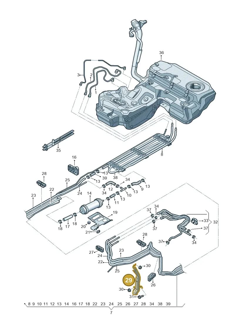 4G0201192E — Audi A7 Sportback (2014-2018) diagram 798201260, position 29