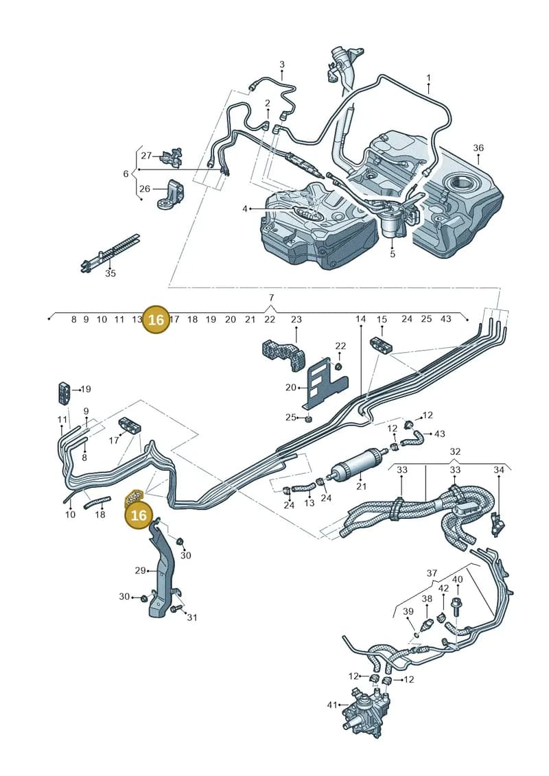 4G0201196M — Audi A6 (2014-2018) diagram 798201250, position 16