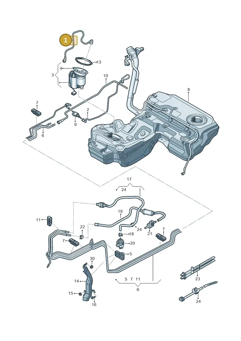 4G0201220A — Audi A6 Avant (2012-2018) diagram 711201450, position 1