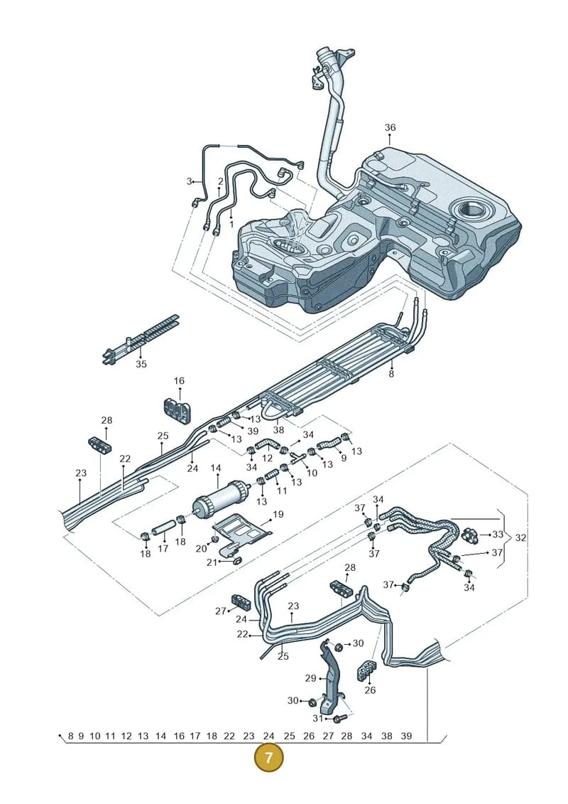 4G0201544DR — Audi A7 Sportback (2014-2018) diagram 798201260, position 7
