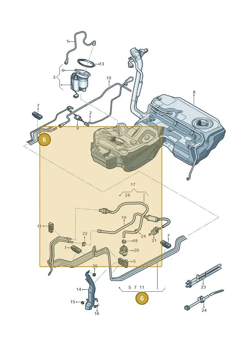 4G0201544EB — Audi A7 Sportback (2014-2018) diagram 711201450, position 6