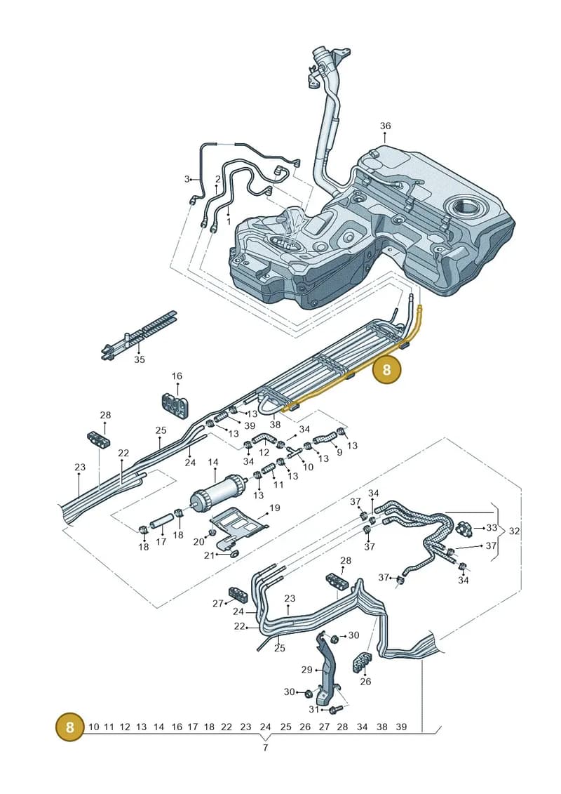 4G0201545AH — Audi A7 Sportback (2014-2018) diagram 798201260, position 8