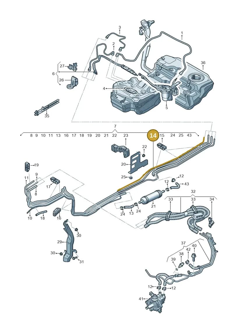 4G0201545BR — Audi A6 (2014-2018) diagram 798201250, position 14