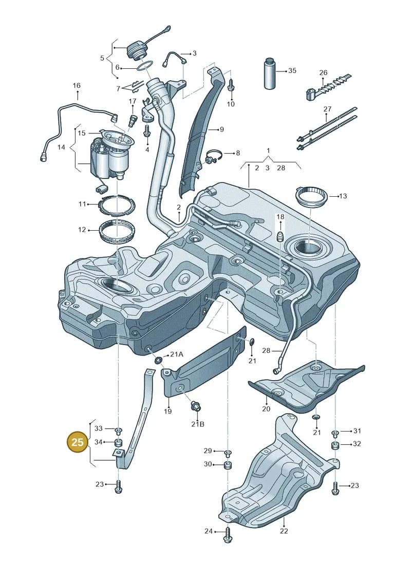4G0201654B — Audi A7 Sportback (2014-2018) diagram 711201000, position 25