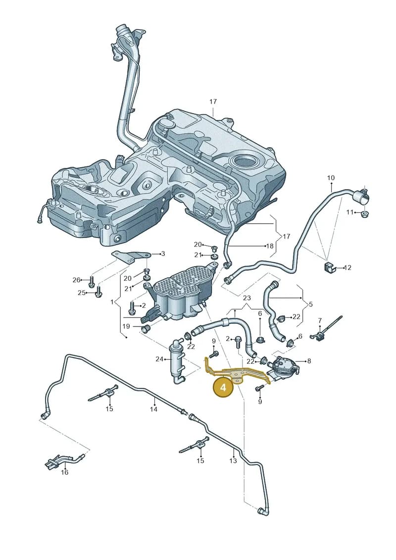 4G0201827K — Audi A7 Sportback (2014-2018) diagram 717201720, position 4