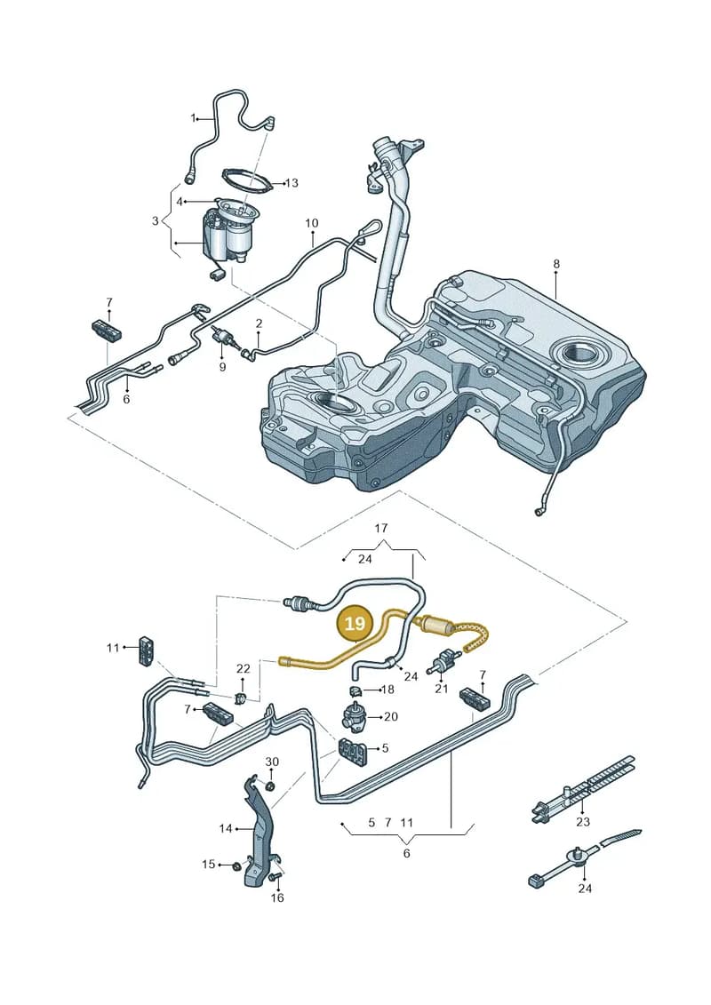 4G0201991AG — Audi A6 (2014-2018) diagram 711201450, position 19
