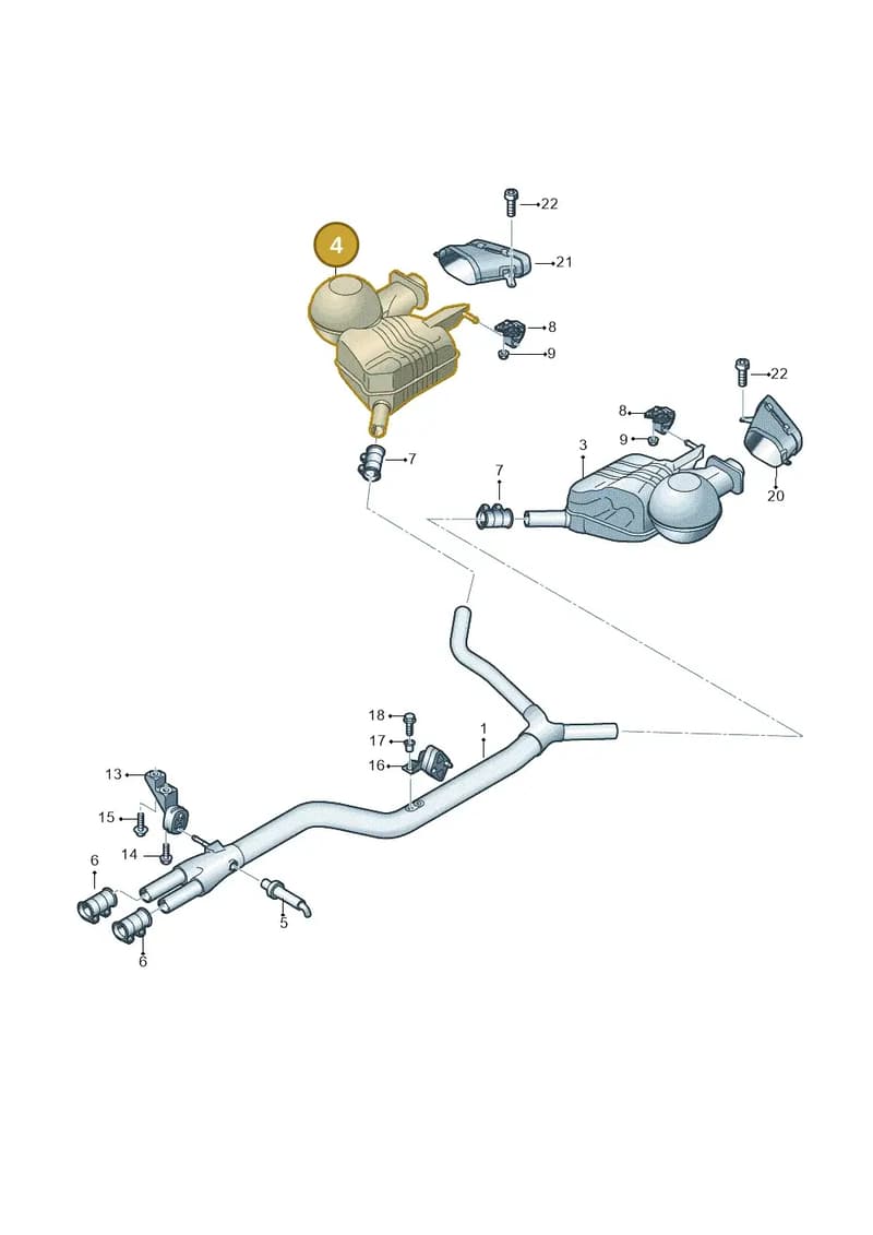 4G0253610BA — Audi A7 Sportback (2014-2018) diagram 788253980, position 4