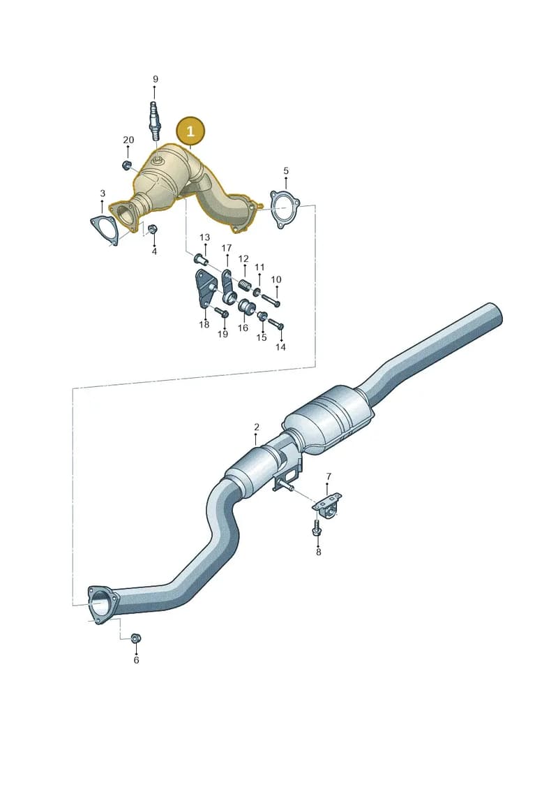 4G0254202HX — Audi A8L qu. 3.0 TDI (2009-2014) diagram 696253500, position 1