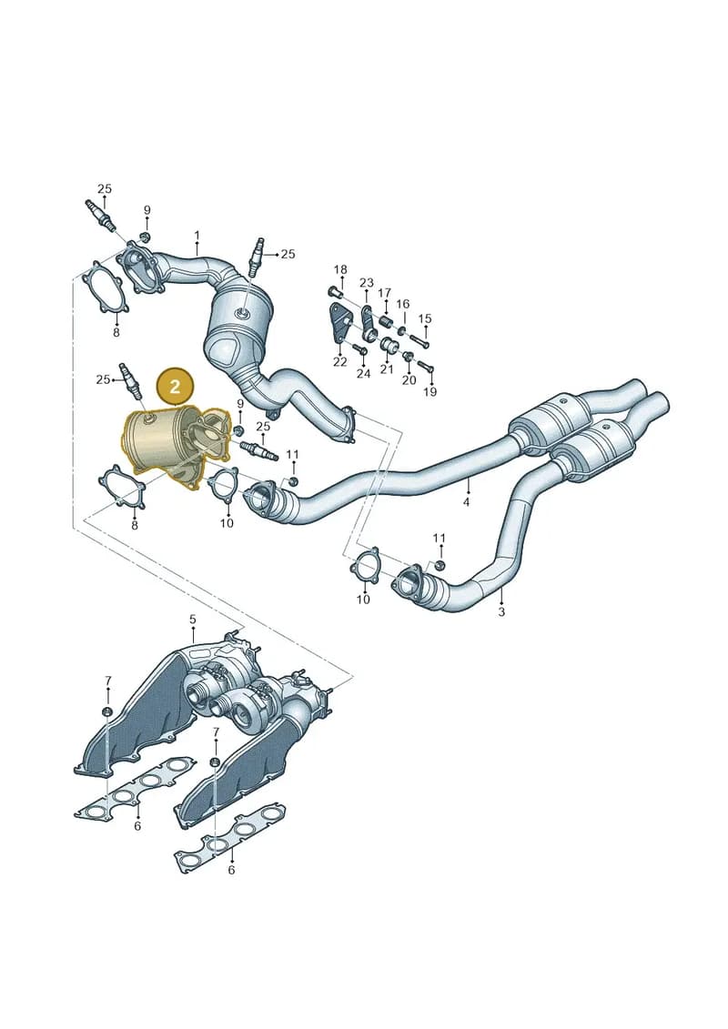 4G0254202NX — Audi A7 Sportback (2014-2018) diagram 788253650, position 2