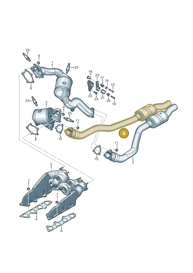 4G0254350K — Audi A7 Sportback (2014-2018) diagram 788253650, position 4