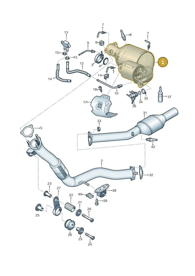 4G0254751BX — Audi A7 Sportback (2014-2018) diagram 788253730, position 1