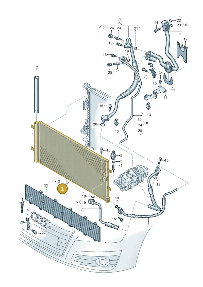4G0260403T — Audi RS6 Avant (2013-2018) diagram 758260400, position 1