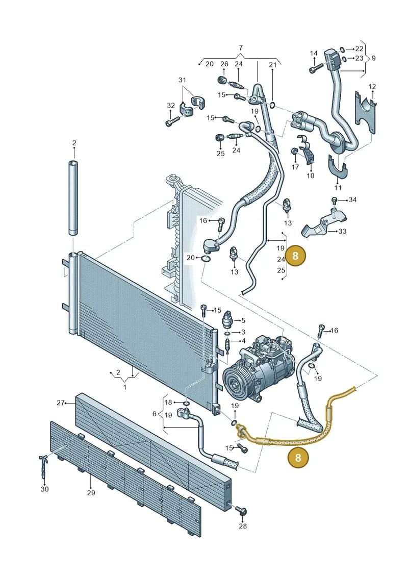 4G0260710AK — Audi A7 Sportback (2014-2018) diagram 711260400, position 8