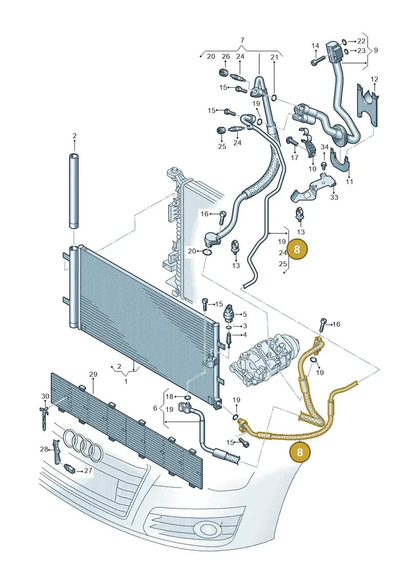 4G0260710S — Audi RS6 Avant (2013-2018) diagram 758260400, position 8