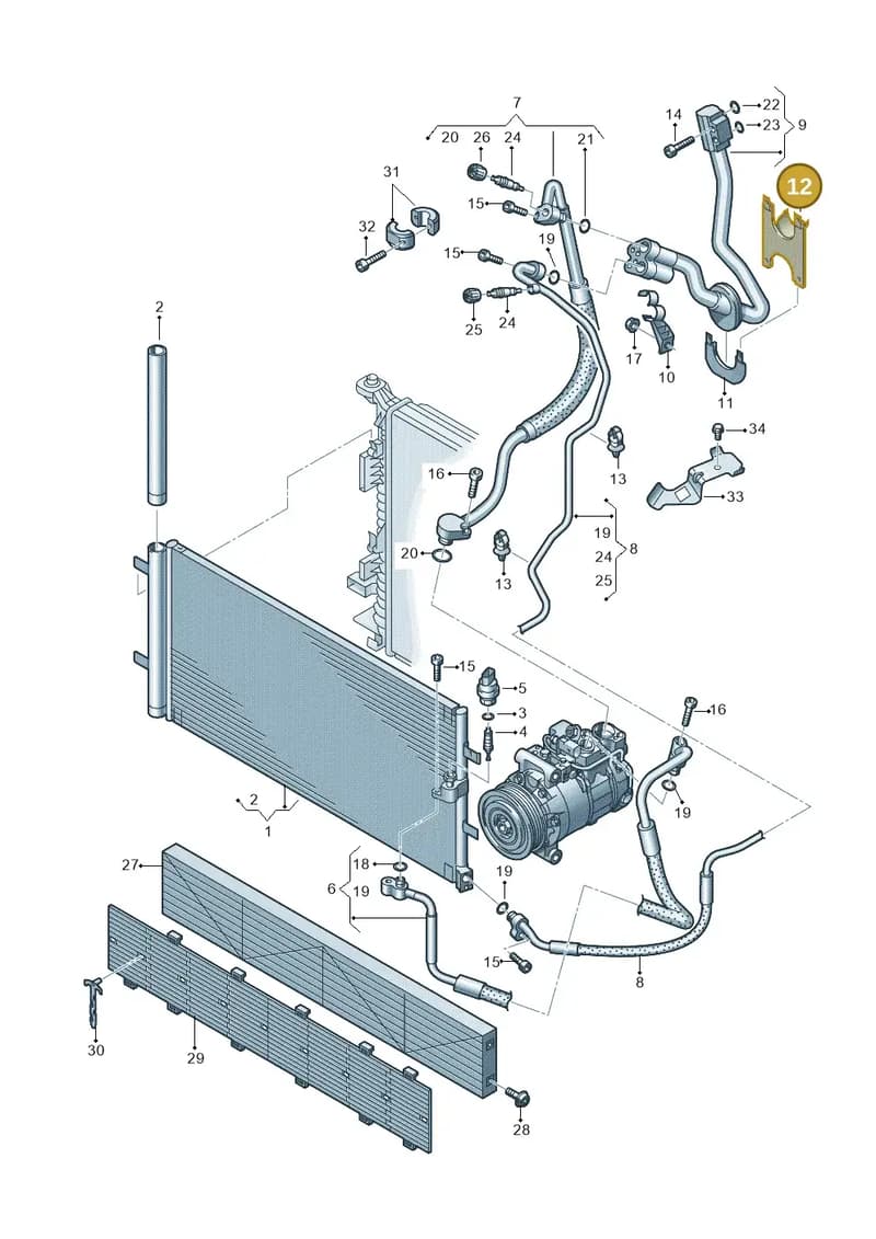 4G0260753 — Audi A7 Sportback (2014-2018) diagram 711260400, position 12