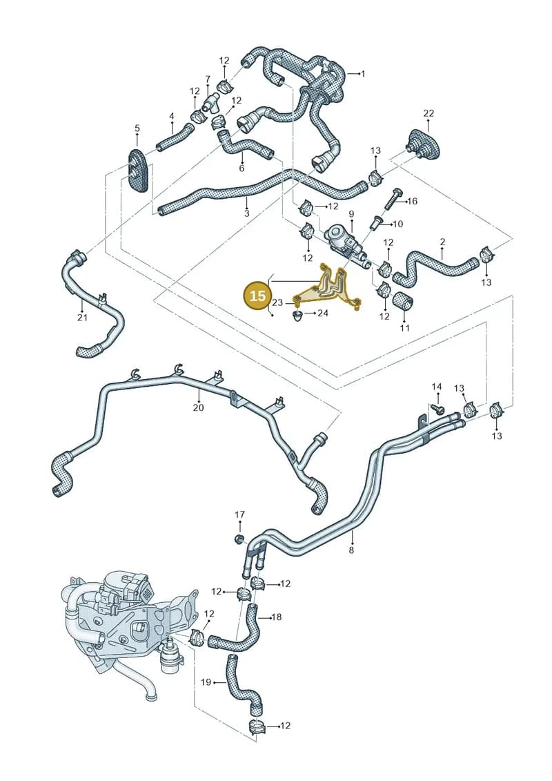 4G0261164 — Audi A6 (2014-2018) diagram 717261350, position 15
