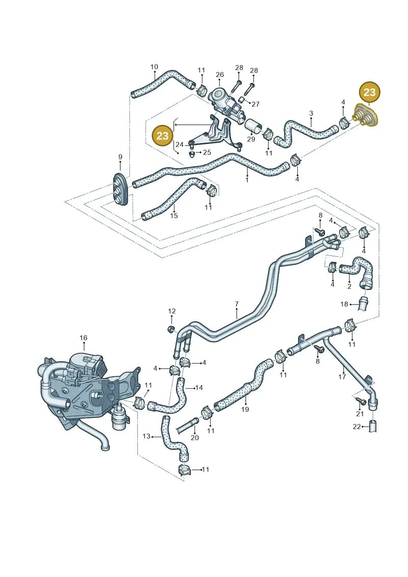 4G0261164 — Audi A7 Sportback (2014-2018) diagram 788261500, position 23