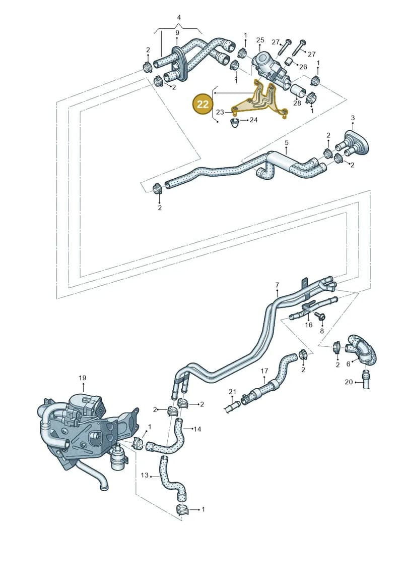 4G0261164 — Audi A7 Sportback (2014-2018) diagram 788261600, position 22
