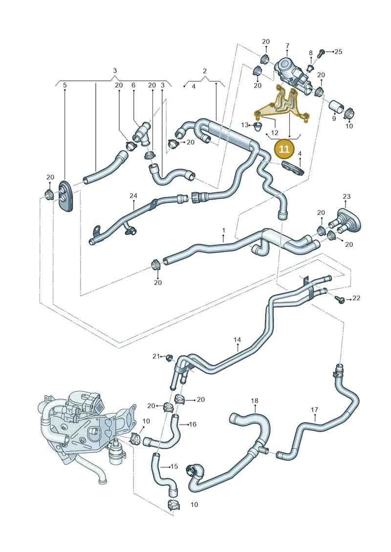 4G0261164 — Audi A7 Sportback (2014-2018) diagram 798261650, position 11