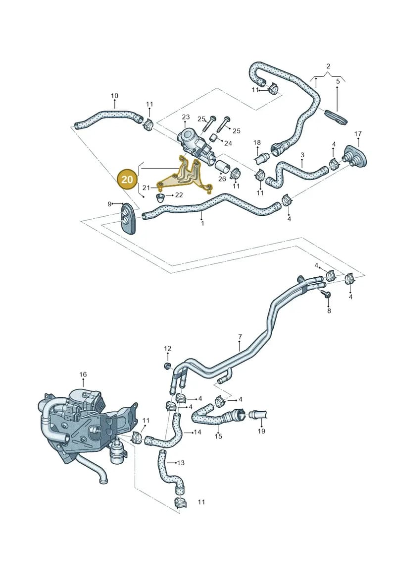 4G0261164 — Audi A7 Sportback (2014-2018) diagram 788261400, position 20