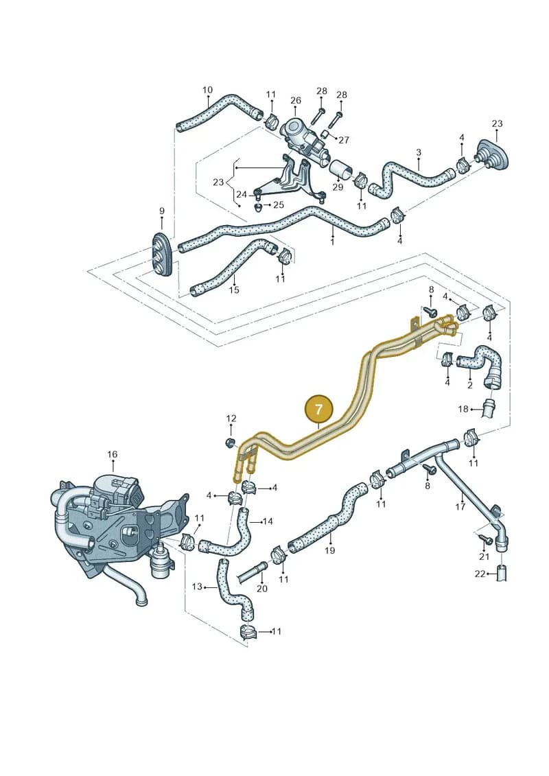 4G0265235T — Audi A7 Sportback (2014-2018) diagram 788261500, position 7