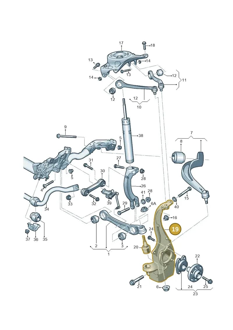 4G0407253B — Audi A6 Avant (2012-2018) diagram 620407000, position 19