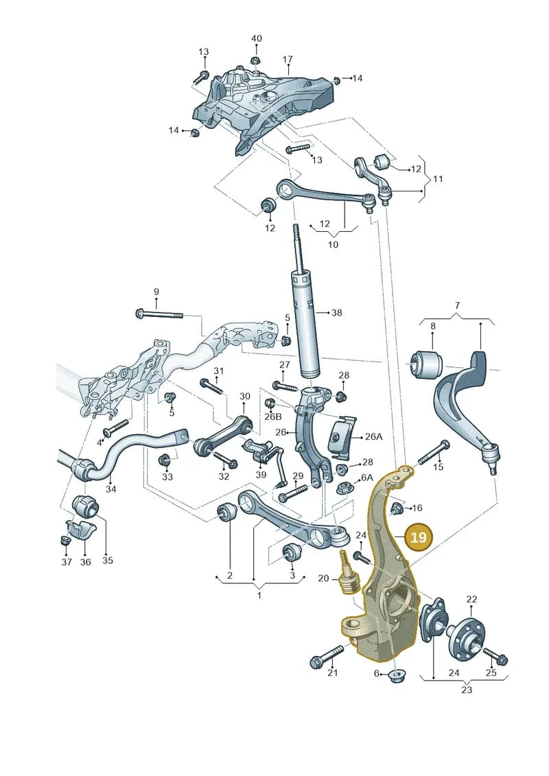 4G0407253B — Audi A7 Sportback (2014-2018) diagram 788407000, position 19