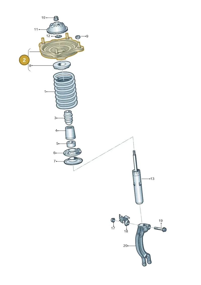 4G0412065C — Audi A7 Sportback (2014-2018) diagram 788411000, position 2