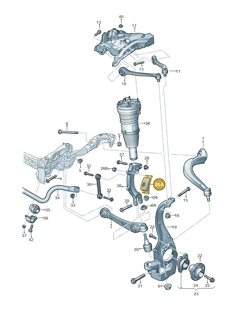 4G0413144A — Audi A8 (2013-2018) diagram 771407000, position 26A