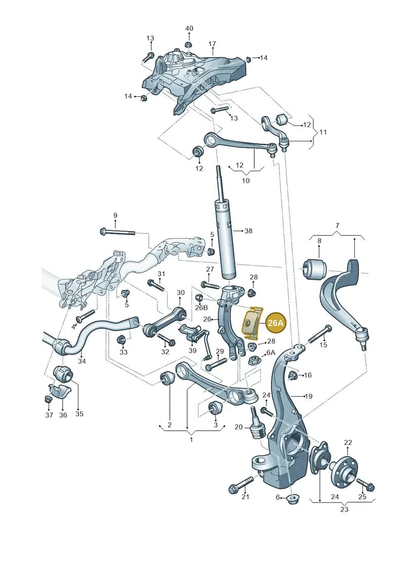 4G0413144A — Audi A7 Sportback (2014-2018) diagram 788407000, position 26A