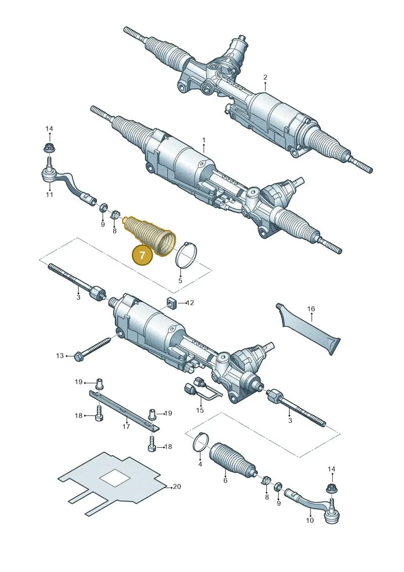 4G0423832A — Audi A7 Sportback (2014-2018) diagram 711423000, position 7